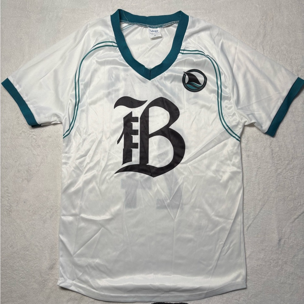White and Teal Sharks Shirt